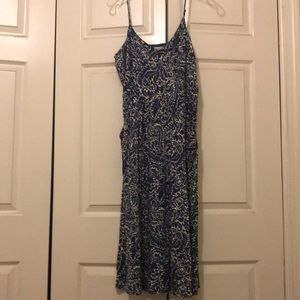 LOFT Blue and White patterned Dress